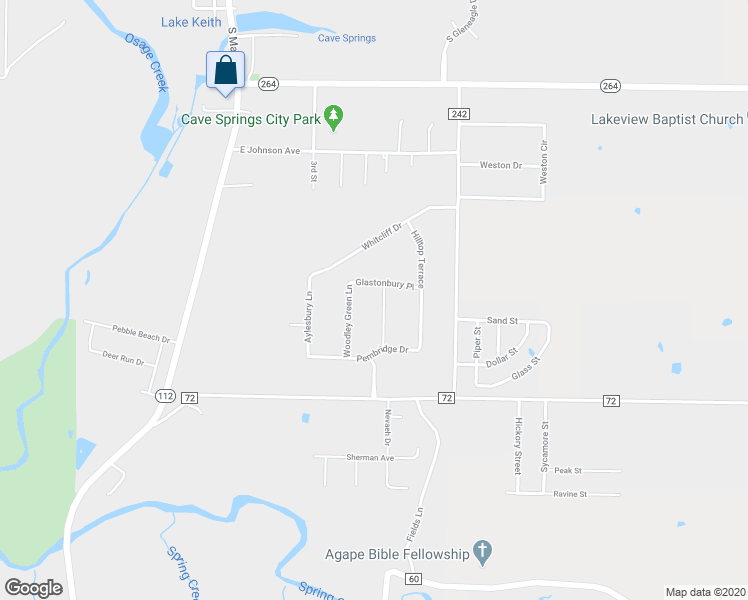 map of restaurants, bars, coffee shops, grocery stores, and more near 925 Bramblewood Lane in Cave Springs