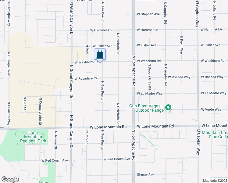 map of restaurants, bars, coffee shops, grocery stores, and more near 5025 North Chieftain Street in Las Vegas