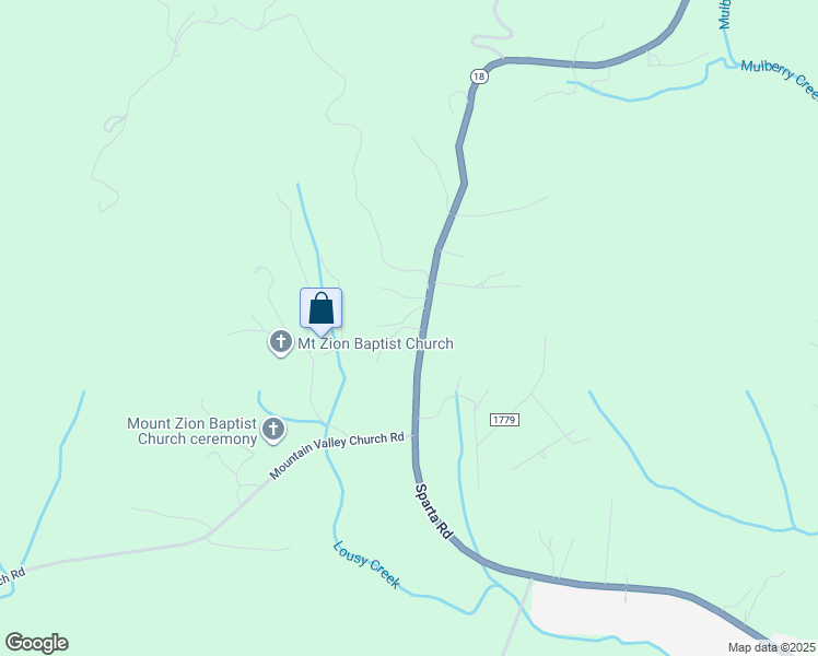 map of restaurants, bars, coffee shops, grocery stores, and more near 4947 Sparta Road in North Wilkesboro