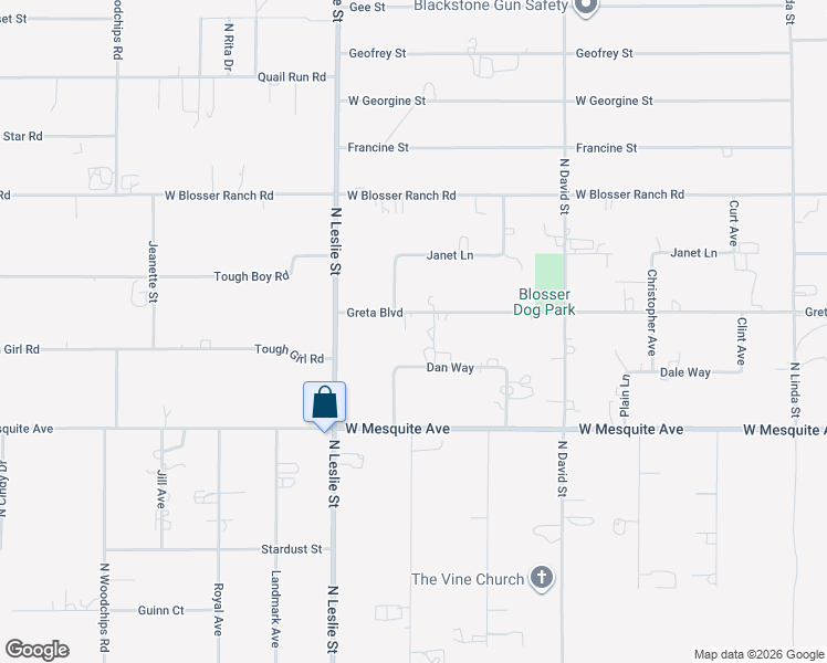 map of restaurants, bars, coffee shops, grocery stores, and more near 1821 Greta Boulevard in Pahrump