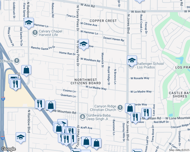 map of restaurants, bars, coffee shops, grocery stores, and more near 5033 Golfridge Drive in Las Vegas