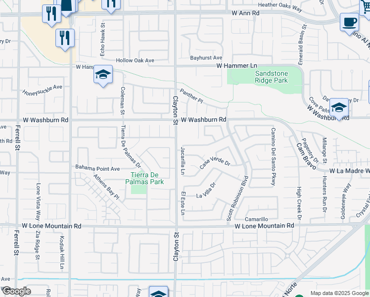 map of restaurants, bars, coffee shops, grocery stores, and more near 1937 Solana Del Norte Way in North Las Vegas