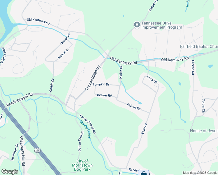 map of restaurants, bars, coffee shops, grocery stores, and more near 3466 Lampkin Drive in Morristown