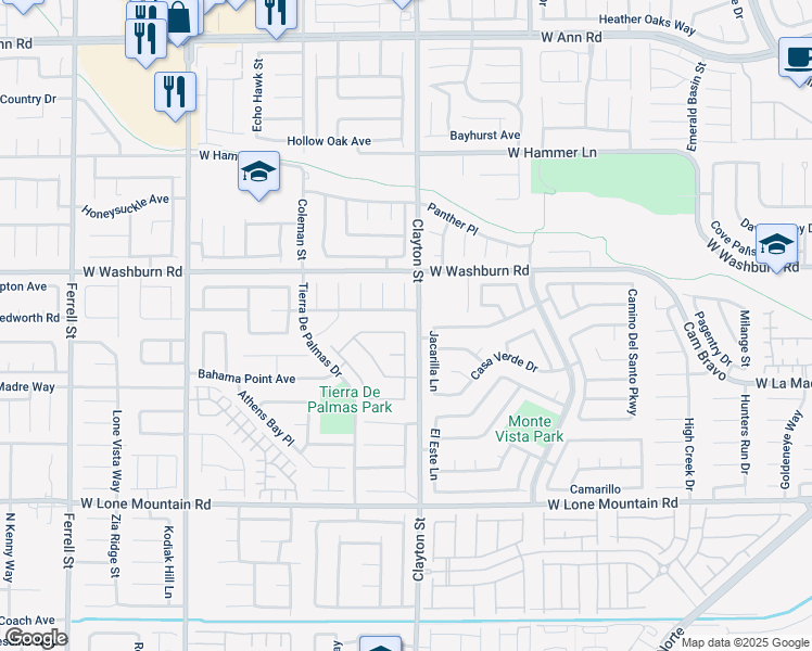 map of restaurants, bars, coffee shops, grocery stores, and more near 2010 Pink Coral Drive in North Las Vegas
