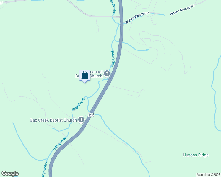 map of restaurants, bars, coffee shops, grocery stores, and more near 13719 U.S. 221 in Fleetwood