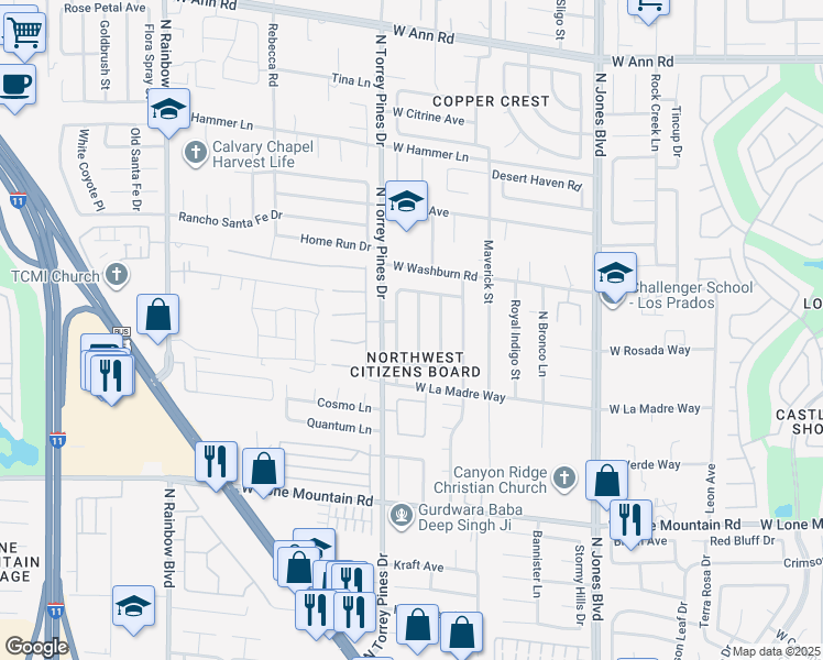 map of restaurants, bars, coffee shops, grocery stores, and more near 5037 Wildroot Road in Las Vegas