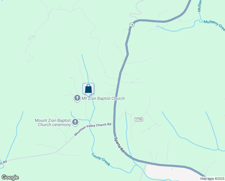 map of restaurants, bars, coffee shops, grocery stores, and more near 4947 Sparta Road in North Wilkesboro