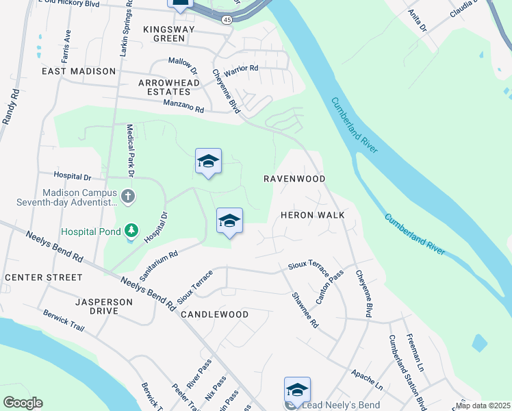 map of restaurants, bars, coffee shops, grocery stores, and more near 1132 Shawnee Road in Nashville