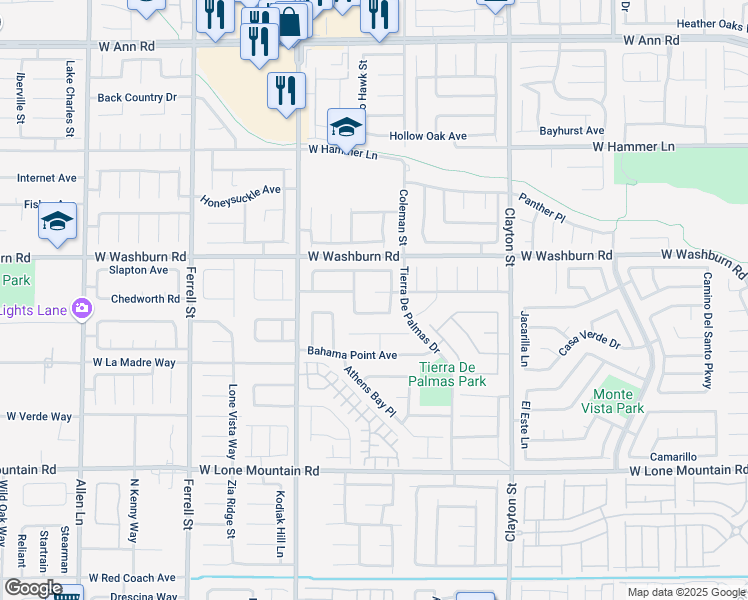 map of restaurants, bars, coffee shops, grocery stores, and more near 2417 Mango Bay Avenue in North Las Vegas