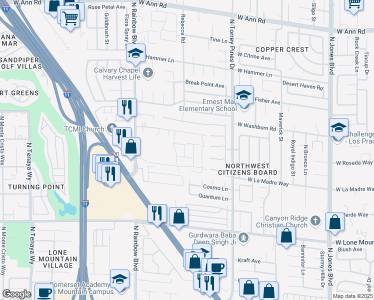 map of restaurants, bars, coffee shops, grocery stores, and more near 5076 Dule Grove Street in Las Vegas