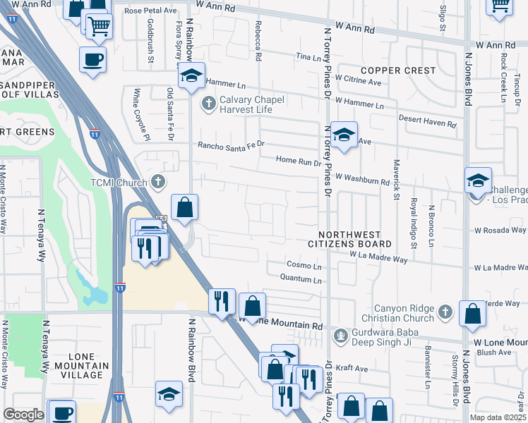 map of restaurants, bars, coffee shops, grocery stores, and more near 5076 Dule Grove Street in Las Vegas
