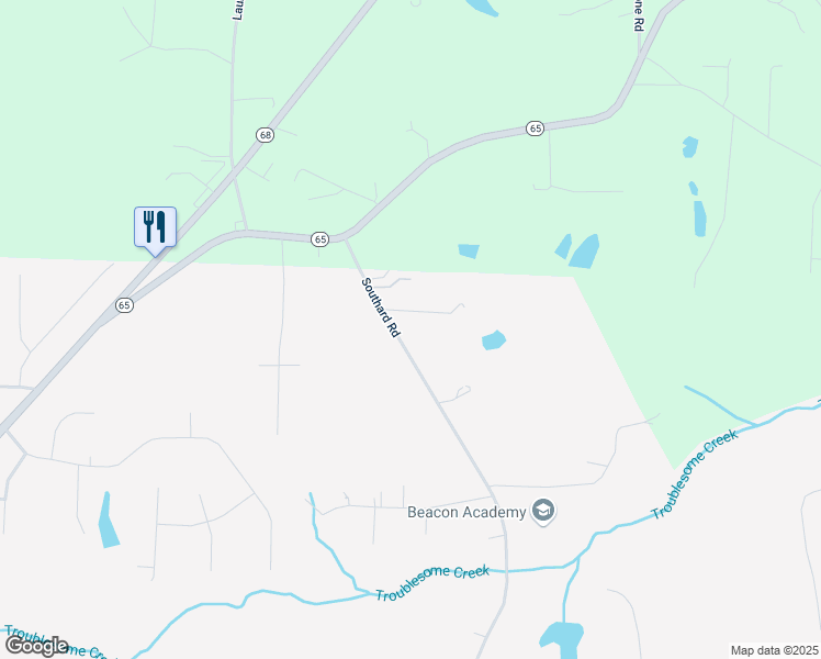 map of restaurants, bars, coffee shops, grocery stores, and more near 8468 Southard Road in Stokesdale