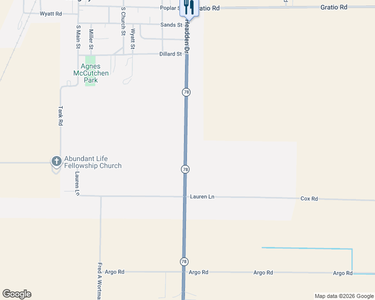 map of restaurants, bars, coffee shops, grocery stores, and more near 8665 Tennessee 78 in Ridgely