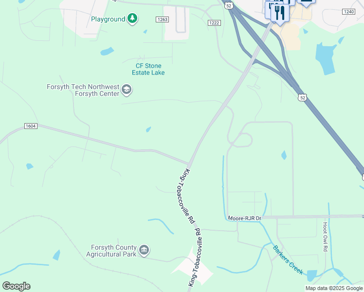 map of restaurants, bars, coffee shops, grocery stores, and more near 7616 Doral Drive in Tobaccoville