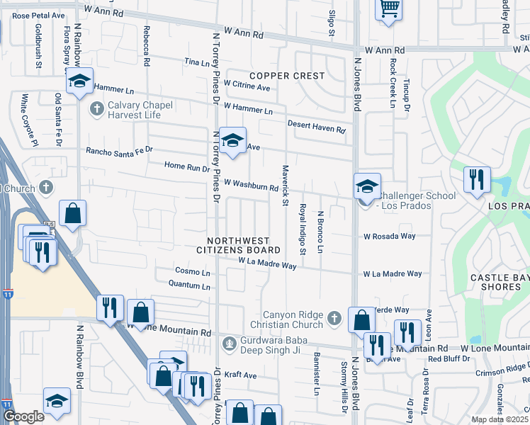 map of restaurants, bars, coffee shops, grocery stores, and more near 5116 Drummond Road in Las Vegas