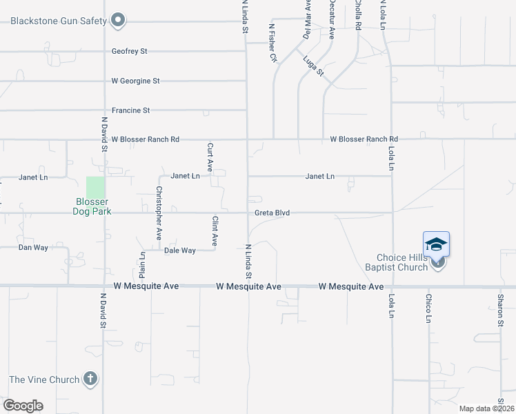 map of restaurants, bars, coffee shops, grocery stores, and more near 2271 North Linda Street in Pahrump