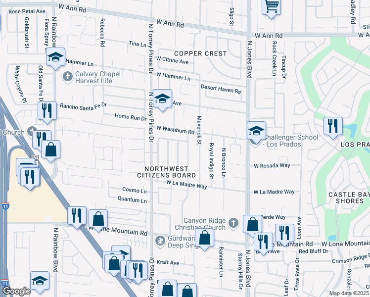 map of restaurants, bars, coffee shops, grocery stores, and more near 5116 Drummond Road in Las Vegas