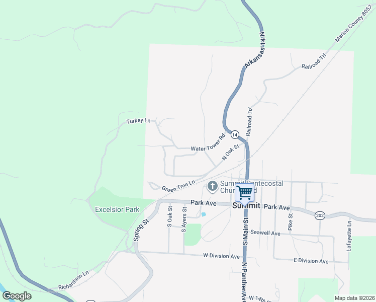map of restaurants, bars, coffee shops, grocery stores, and more near 135 Squirrel Lane in Summit