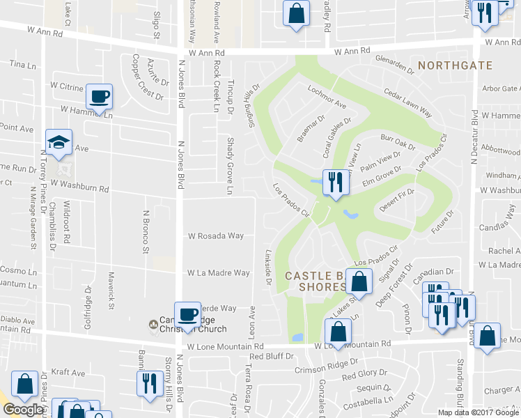 map of restaurants, bars, coffee shops, grocery stores, and more near 5133 Kingsbridge in Las Vegas