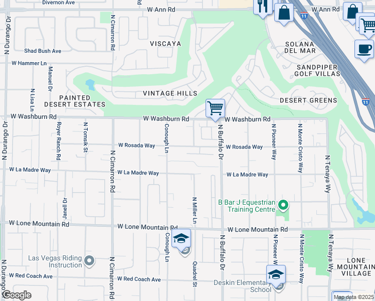 map of restaurants, bars, coffee shops, grocery stores, and more near 7728 Silver Wells Road in Las Vegas