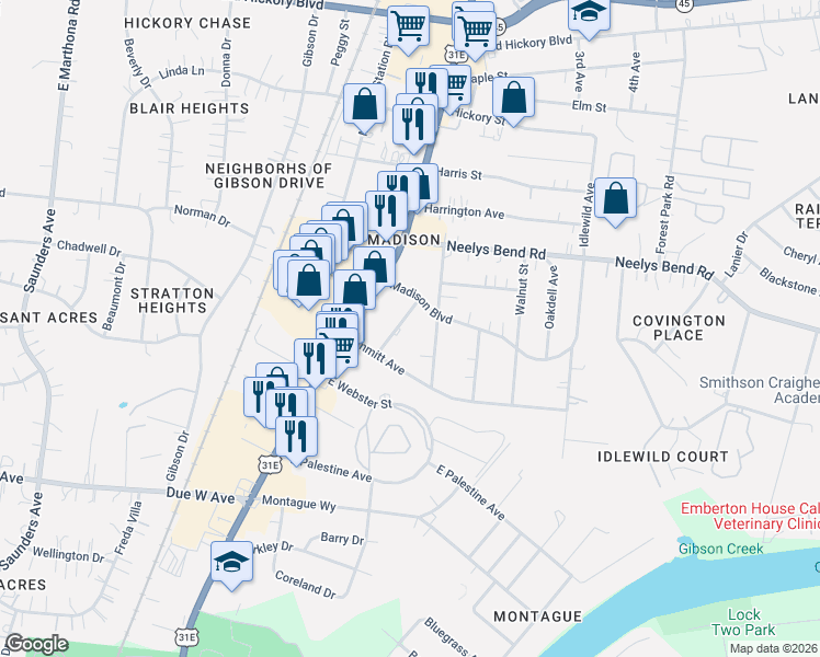 map of restaurants, bars, coffee shops, grocery stores, and more near 812 Argle Avenue in Nashville