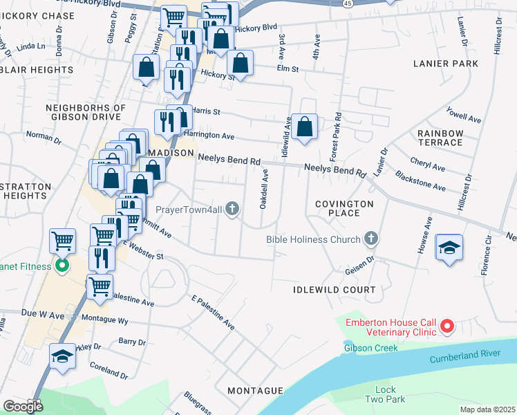 map of restaurants, bars, coffee shops, grocery stores, and more near 756 Oakdell Avenue in Nashville