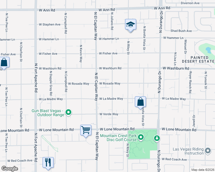 map of restaurants, bars, coffee shops, grocery stores, and more near 8732 Kendall Brook Circle in Las Vegas