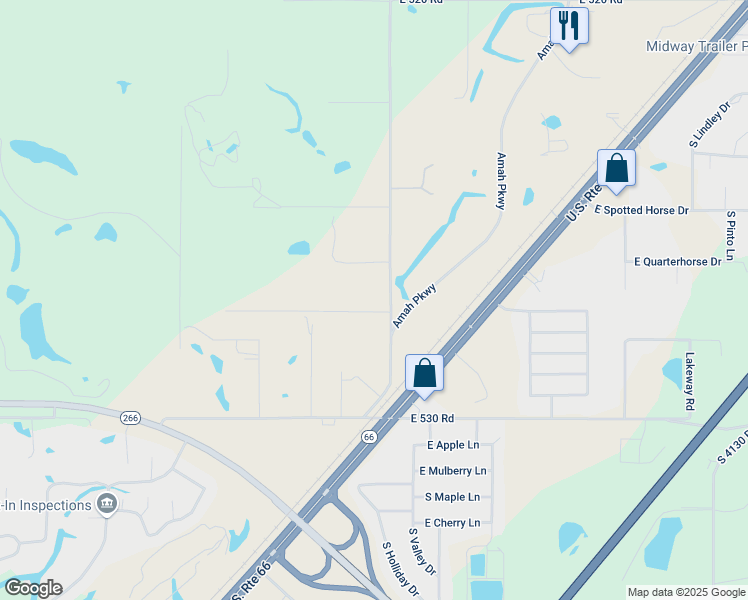map of restaurants, bars, coffee shops, grocery stores, and more near 8955 East 527 Road in Claremore