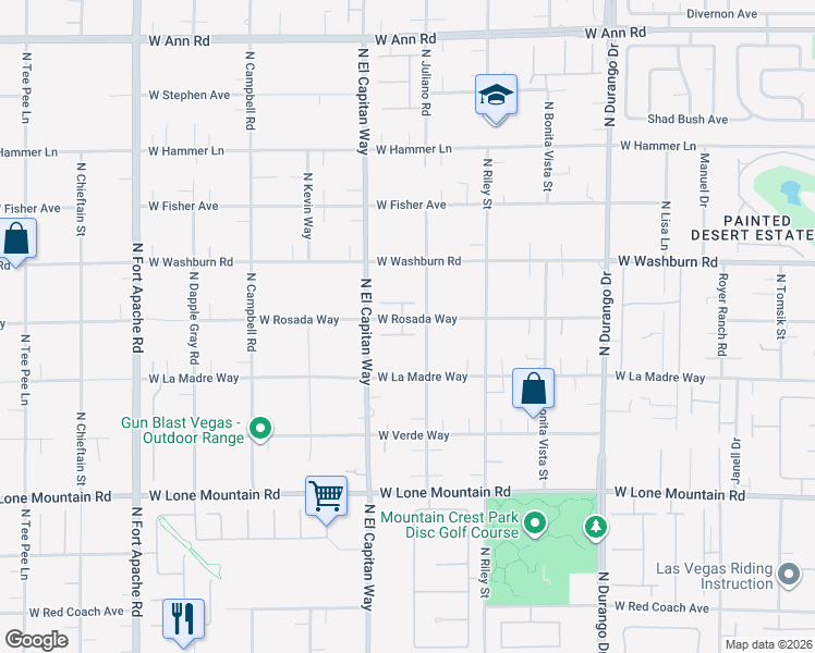 map of restaurants, bars, coffee shops, grocery stores, and more near 8732 Kendall Brook Circle in Las Vegas