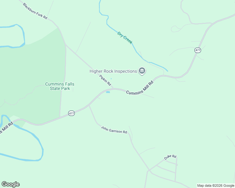 map of restaurants, bars, coffee shops, grocery stores, and more near 1786 Cummins Mill Road in Cookeville