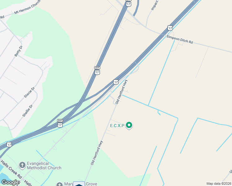 map of restaurants, bars, coffee shops, grocery stores, and more near 1443 U.S. 17 in Elizabeth City