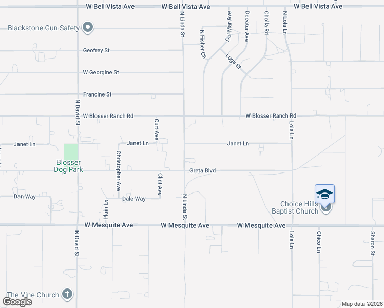 map of restaurants, bars, coffee shops, grocery stores, and more near 2331 North Linda Street in Pahrump