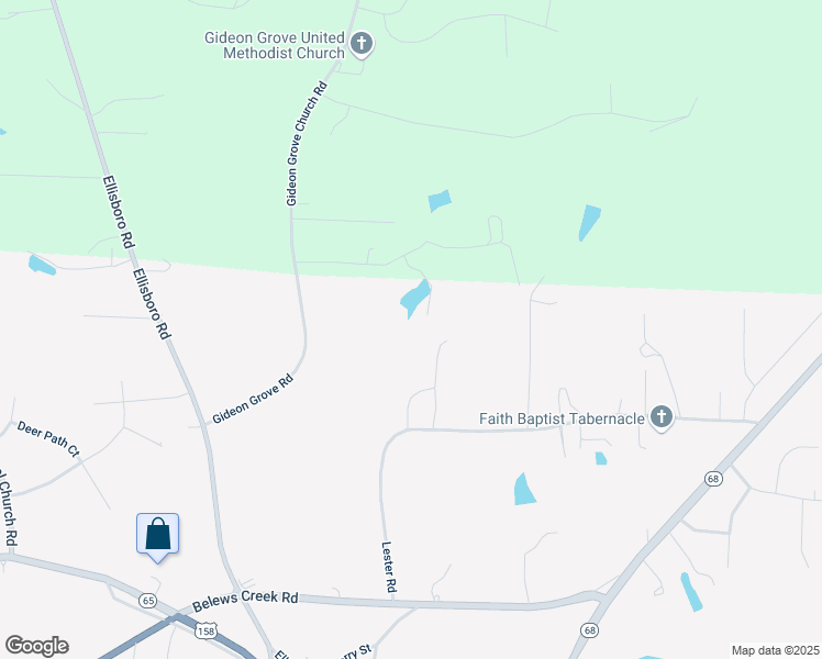 map of restaurants, bars, coffee shops, grocery stores, and more near 7980 Lester Road in Stokesdale
