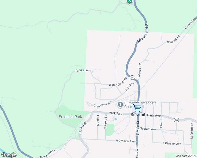 map of restaurants, bars, coffee shops, grocery stores, and more near 135 Squirrel Lane in Summit