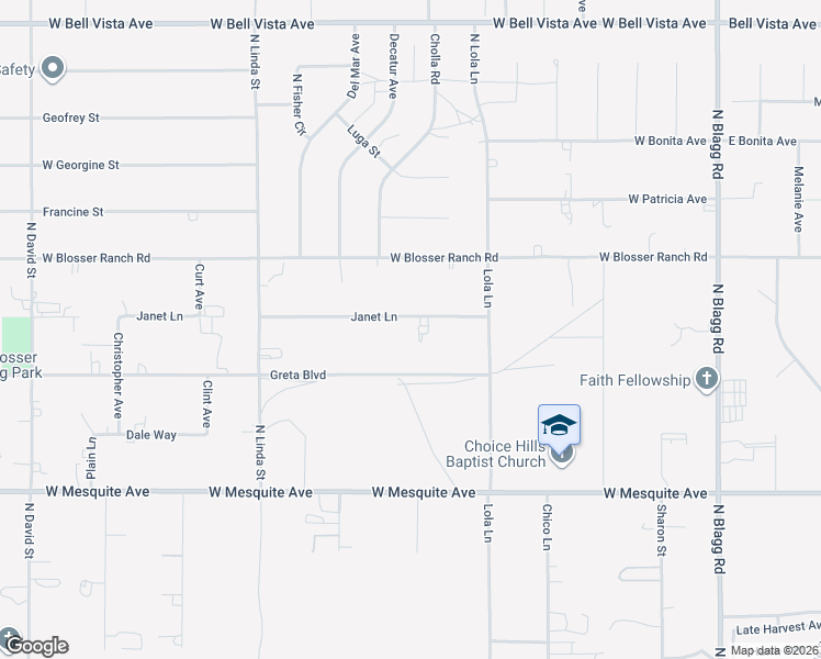 map of restaurants, bars, coffee shops, grocery stores, and more near 681 Janet Lane in Pahrump