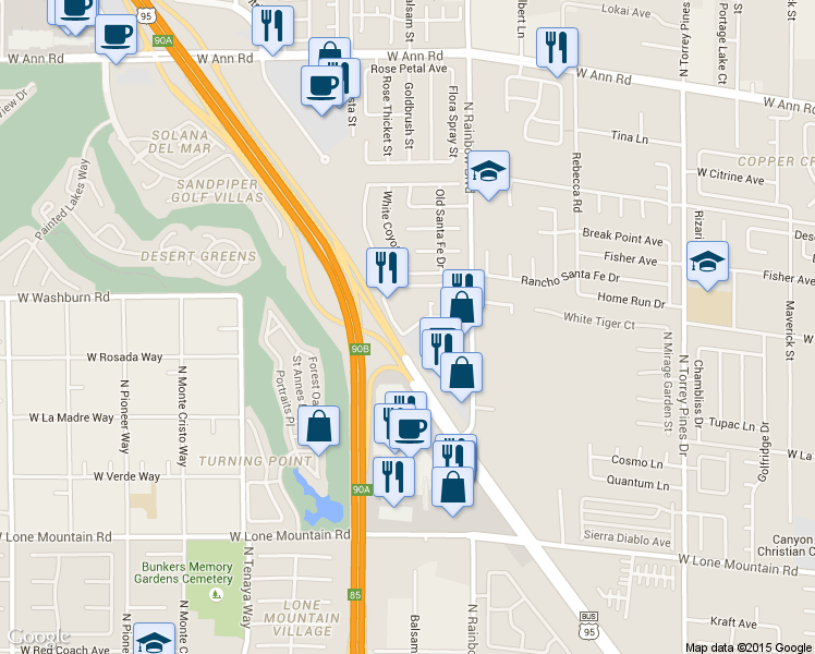 map of restaurants, bars, coffee shops, grocery stores, and more near 5112 Harvest Time Street in Las Vegas