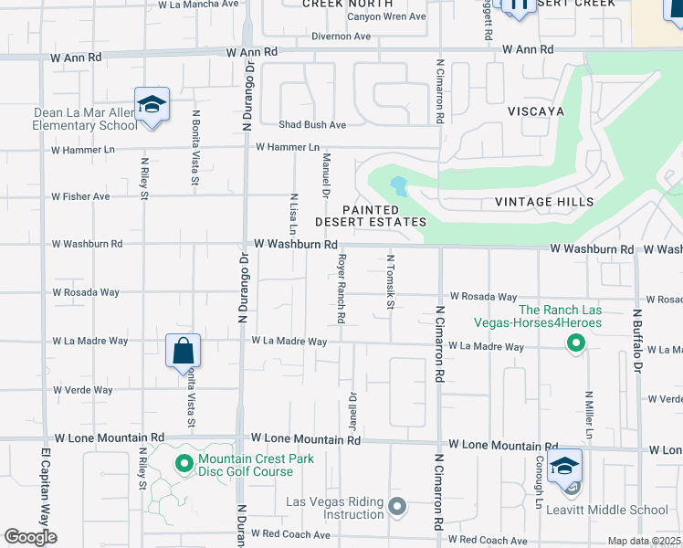 map of restaurants, bars, coffee shops, grocery stores, and more near Lagunilla Ave in Las Vegas