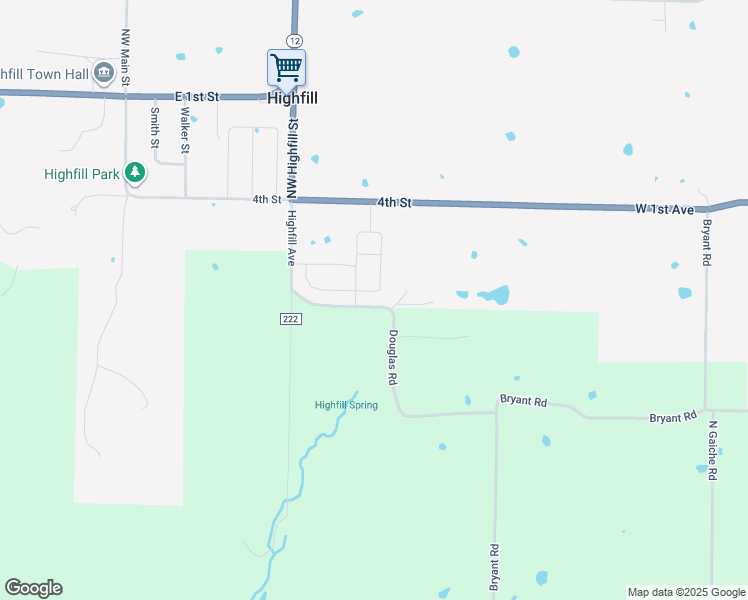 map of restaurants, bars, coffee shops, grocery stores, and more near 14300-14350 County Road 1104 in Gentry