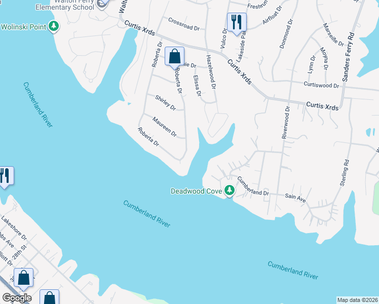 map of restaurants, bars, coffee shops, grocery stores, and more near 192 Roberta Drive in Hendersonville