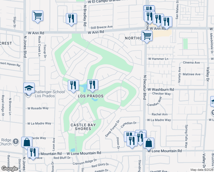 map of restaurants, bars, coffee shops, grocery stores, and more near 5116 Elm Grove Drive in Las Vegas