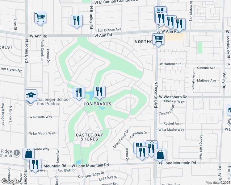map of restaurants, bars, coffee shops, grocery stores, and more near 5116 Elm Grove Drive in Las Vegas