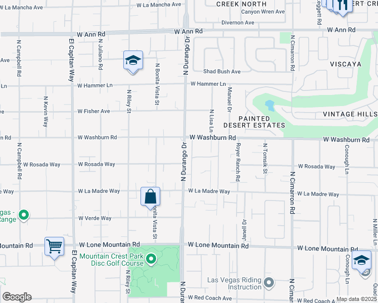 map of restaurants, bars, coffee shops, grocery stores, and more near 5111 Crown Cypress Street in Las Vegas