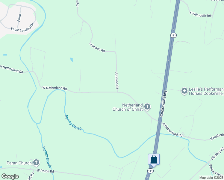 map of restaurants, bars, coffee shops, grocery stores, and more near 210 West Netherland Road in Cookeville