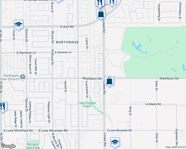 map of restaurants, bars, coffee shops, grocery stores, and more near 2305 Statham Avenue in North Las Vegas