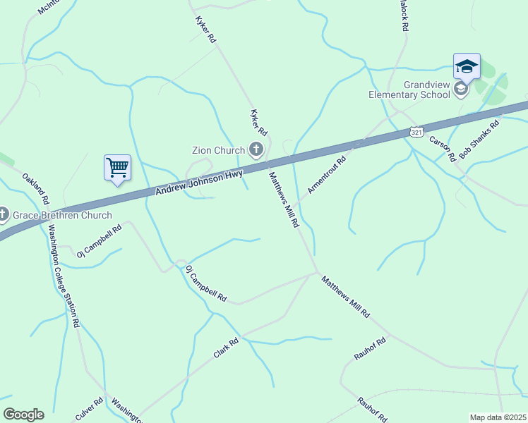 map of restaurants, bars, coffee shops, grocery stores, and more near 545 Matthews Mill Road in Telford