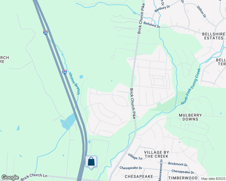 map of restaurants, bars, coffee shops, grocery stores, and more near 3520 Brick Church Pike in Nashville