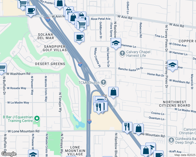 map of restaurants, bars, coffee shops, grocery stores, and more near 5108 Harvest Time Street in Las Vegas