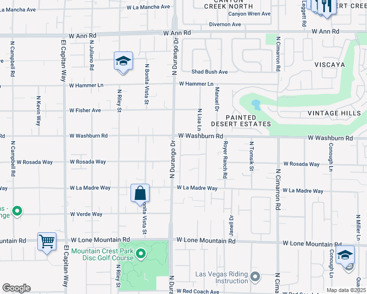 map of restaurants, bars, coffee shops, grocery stores, and more near 5112 Crown Cypress Street in Las Vegas