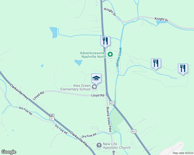 map of restaurants, bars, coffee shops, grocery stores, and more near 513 Cherry Grove Lane in Nashville