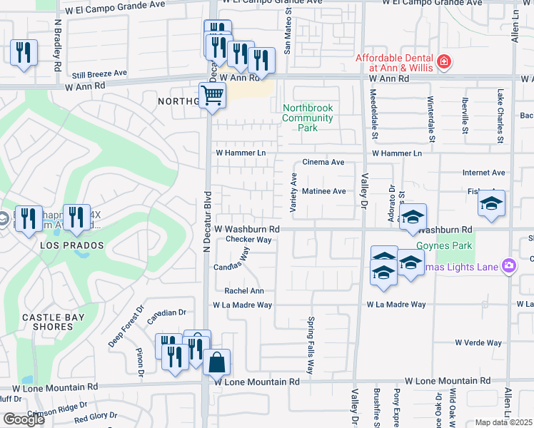 map of restaurants, bars, coffee shops, grocery stores, and more near 5226 Chilie Verde Drive in North Las Vegas